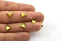10mm Triangle Setting, 50 Raw Brass Triangle  with1 Loop, Prong Settings (10x10mm) S536