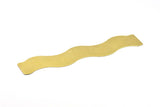 Brass Bracelet Blank - 2 Raw Brass Wave Flat Stamping Bracelet Blank (25x152x0.80mm) V067