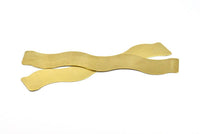 Brass Bracelet Blank - 2 Raw Brass Wave Flat Stamping Bracelet Blank (25x152x0.80mm) V067