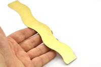 Brass Bracelet Blank - 2 Raw Brass Wave Flat Stamping Bracelet Blank (25x152x0.80mm) V067