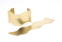 Brass Bracelet Blank - 2 Raw Brass Wave Flat Stamping Bracelet Blanks (30x152x0.80mm) V075