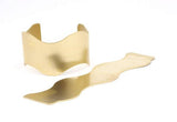 Brass Bracelet Blank - 2 Raw Brass Wave Flat Stamping Bracelet Blanks (30x152x0.80mm) V075