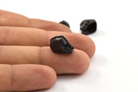 Black Robot Beads, 2 Oxidized Brass Black Robot Bracelet Parts (10x8mm) N0407 S625