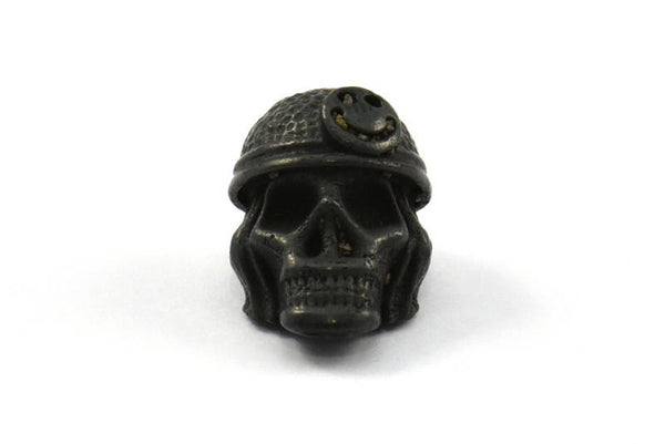 Black Pirate Finding, 1 Oxidized Brass Black Skull Head Bracelet Parts (17x12x11mm) N0423 S625