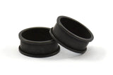 Black Channel Ring, 3 Oxidized Brass Black Channel Ring Settings (17mm) N0477 S183