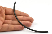 Black Curved Tubes, 6 Oxidized Brass Black Curved Tubes (4x140mm) Bs 1427 S233