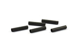 Black Round Tubes, 25 Oxidized Brass Black Tubes (4x20mm) Bs 1453 S113