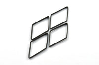 Black Diamond Charm, 6 Oxidized Brass Black Wide Cut Open Diamond Ring Charms (20x40x5x0.5mm) D0167