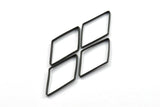 Black Diamond Charm, 6 Oxidized Brass Black Wide Cut Open Diamond Ring Charms (20x40x5x0.5mm) D0167