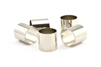 20mm Silver Tubes, 6 Silver Tone Brass Tubes (20x20mm) Bs 1492 H0220