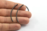 Black Curved Tubes, 25 Oxidized Brass Black Square Curved Tubes (48x2x2mm) Brc287 s254