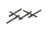Black Plain Tubes, 50 Oxidized Brass Black Tube Beads (2x25mm) Bs 1433 S264