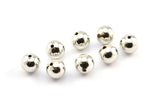 Silver Ball Bead, 12 Silver Tone Brass Spacer Beads, Findings (12mm) Brsm2 - A0747 H0344