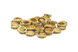Zircon Rondelle Bead, 3 CZ Zircon Rondelle Beads (12x3mm) BS 1726