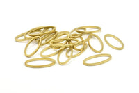 Oval Pirinç Charm, 12 Ham Pirinç Oval Bağlantı Parçası (14x28x1,4x1,8 mm) BS 1739