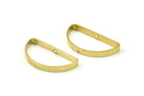 Brass Half Moon - 12 Raw Brass Semi Circle Connectors with 2 Holes (15x30x3x0.80mm) BS 1742