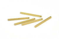 Tiny Necklace Bar, 24 Raw Brass Bar Connectors, Necklace, Earring, Bracelet Findings With 1 Hole (2x30mm) BS 1780