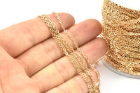 Brass Chain, Raw Brass Soldered Chain (2.4x1.9mm) 5m-10m-20m-50m-90m MB 7-11 Z036