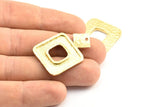 Brass Square Pendant, 2 Raw Brass Hammered Square Pendants  With 1 Hole, Earring Findings (36x24.5x1.7mm) U140