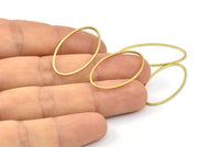 Raw Brass Oval Connectors, 50 Raw Brass Oval Shaped Rings (30x15x1x0.8mm) BS 2333