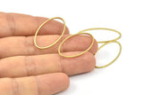 Raw Brass Oval Connectors, 50 Raw Brass Oval Shaped Rings (30x15x1x0.8mm) BS 2333