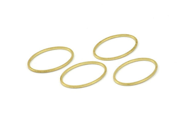 Ham Pirinç Oval Bağlantı Elemanları, 50 Ham Pirinç Oval Şekilli Halka (13x20x0,80 mm) BS 2335