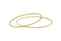Raw Brass Oval Connectors, 12 Raw Brass Oval Shaped Rings (27x54x0.80mm) BS 2332