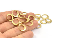 Brass Hoop Finding, 12 Raw Brass Geometric Pendants, Charms, Earring Findings (12x1.5mm) BS 2009