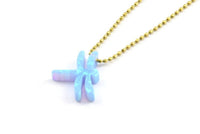 Blue Opal Dragonfly, 1 Synthetic Opal Dragonfly Bead, Dragonfly Charm, Beads (10x13mm) F060