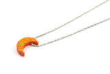 Synthetic Opal Crescent Moon, Moon Charm, 1 PC Crescent Moon Beads, Charms, (11x8mm)  F015