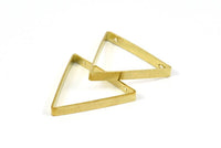 Brass Triangle Charm, 12 Raw Brass Triangles with 2 Holes (27x24x3x0.60mm) BS 2352