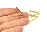 Brass Triangle Charm, 12 Raw Brass Triangles with 2 Holes (24x21x3x0.60mm) BS 2354