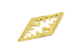Pirinç Kabile Kolye, 2 Delikli, Tılsımlı, Bağlantı Parçalı 2 Ham Pirinç Çekiçlenmiş Elmas Dokulu Kolye (51x25x1,2 mm) U070