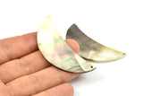 Mother Of Pearl Pendant, 4 MOP Crescent Moon Pendant With 2 Holes (55x22x1.5mm) X011