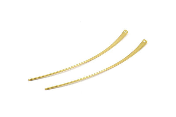 Brass Stud Earring Wires, 12 Raw Brass Needle Bar Earring Wires with 1 Hole (70x2.5x1mm) BS 2291