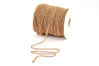 Red Brass Rolo Chain, 5 meters Soldered Brass Rolo Chain (3mm) MB 8-19