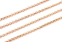 Red Brass Rolo Chain, 5 meters Soldered Brass Rolo Chain (3mm) MB 8-19