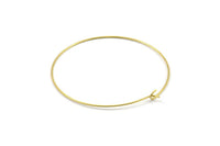 Brass Earring Wires, 25 Raw Brass Earring Wires  (45x0.70mm) BS 2237