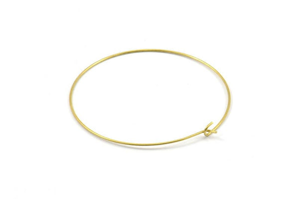 Brass Earring Wires, 25 Raw Brass Earring Wires  (45x0.70mm) BS 2237