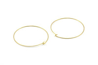 Brass Earring Wires, 25 Raw Brass Earring Wires  (45x0.70mm) BS 2237