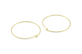 Brass Earring Wires, 25 Raw Brass Earring Wires  (45x0.70mm) BS 2237