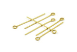 40mm Eye Pin, 25 Raw Brass Eye Pins, Findings (40x1mm) BS 2279