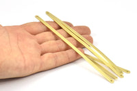 Brass Bracelet Blank, 12 Raw Brass Bracelet Stamping Blank Bangles With 2 Holes (135x4x1mm) D0503