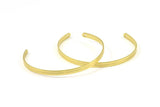 Brass Bracelet Blank, 2 Raw Brass Cuff Bracelet Bangles With 2 Holes (140x4x1mm) D0420