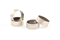 Antique Silver Tube Beads, 6 Antique Silver Plated Brass Tube Beads (15x6mm) R025 H0360