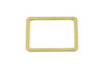 Square Brass Charm, 12 Raw Brass Square Connectors,Square Findings (30x2x1mm) BS 2307