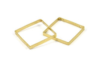 Kare Pirinç Charm, 2 delikli 12 Ham Pirinç Kare Bağlantı Parçası (30x3x0,80 mm) BS 2306