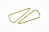 Brass Triangle Charm, 50 Raw Brass Triangle Charms with Soft Edges (37x16x0.8mm) BS 2345
