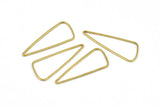 Brass Triangle Charm, 50 Raw Brass Triangle Charms with Soft Edges (37x16x0.8mm) BS 2345