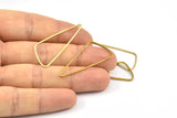 Brass Triangle Charm, 50 Raw Brass Triangle Charms with Soft Edges (37x16x0.8mm) BS 2345